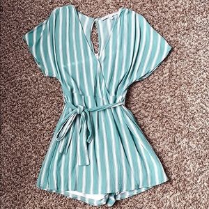HYFVE Striped Sage Romper